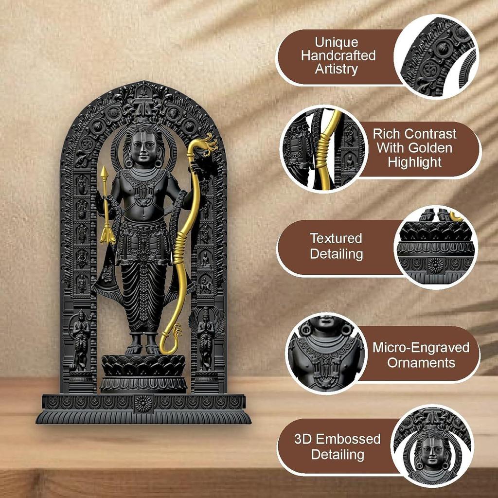 6-дюймовая статуэтка Шри Рам Лаллы/Идолы богов/Статуя Шри Рама из Айодхьи/Декор для дома/Декоративные предметы