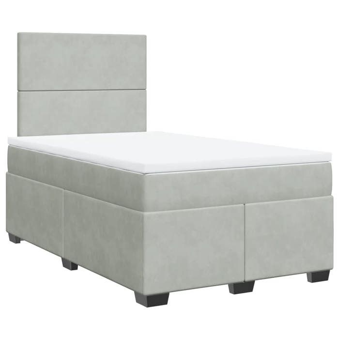 Maison Exclusive - Sommier à lattes de lit et matelas Gris clair 120x200cm Velours