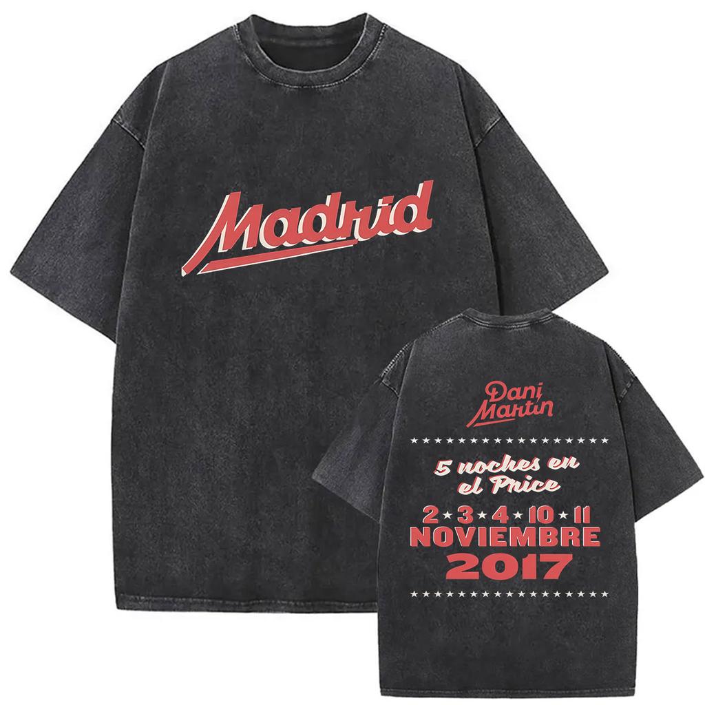 Rapper Dani Martin Lo Que Me De La Gana Tour Vintage Washed T Shirts Men Women Pop Fans Fashion Clothing Oversized Tshirt