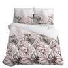 Satin Bedding 160X200 Detexpol White Heather Gray Monstera Leaves