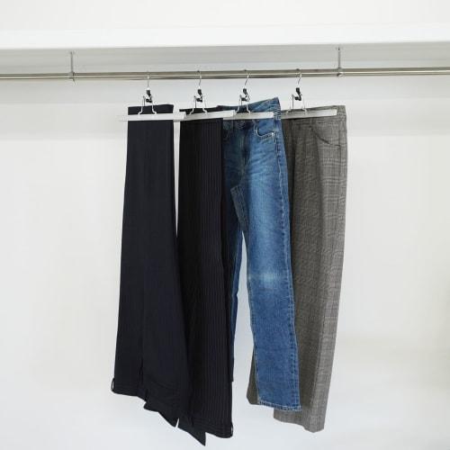 Shinko Hanger One-Lock Hangers, Gray, Set of 2, for Pants, Jeans, and Slacks, One-Touch Clip-On Clothes, Closet Organization, 017272