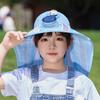 Children's Sun Protection Hat Summer Boys and Girls Outdoor Outing Visor Shawl Big Eaves with Fan Empty Top Bucket Hat