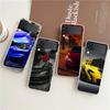 Синий Красный Спортивный автомобиль Автомобили Прозрачный чехол для телефона Samsung Galaxy Z Flip 4 Чехол Тонкий Высокий Жесткий Чехол для Galaxy Z Flip 3 5G Чехол