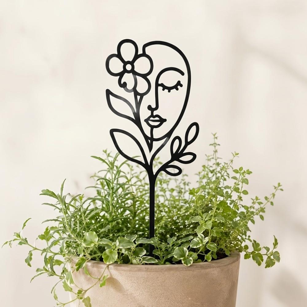 Abstract Figure Character Silhouette Plant Stand Moon Bird Garden Plant Trellis Indoor Plants