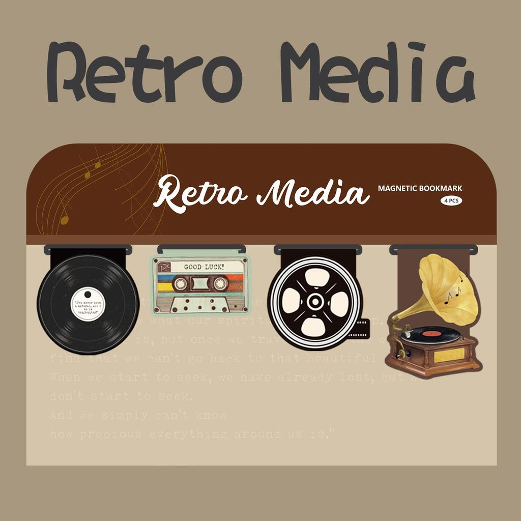 4pcs Retro Painting Bookmark for Books Vintage Items Veiws Magnetic Page Clips Book Marker Unique Reading Gift