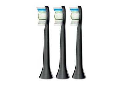 Сменная щетка Sonicare Diamond Clean, головка щетки, стандартный размер, черный, набор из 3 шт. (неподдельный) HX6063/35