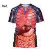 Fashion New Printing Human Organs and Bones Men's T-shirt Casual Short Sleeved Round Neck Harajuku Large Comfortable