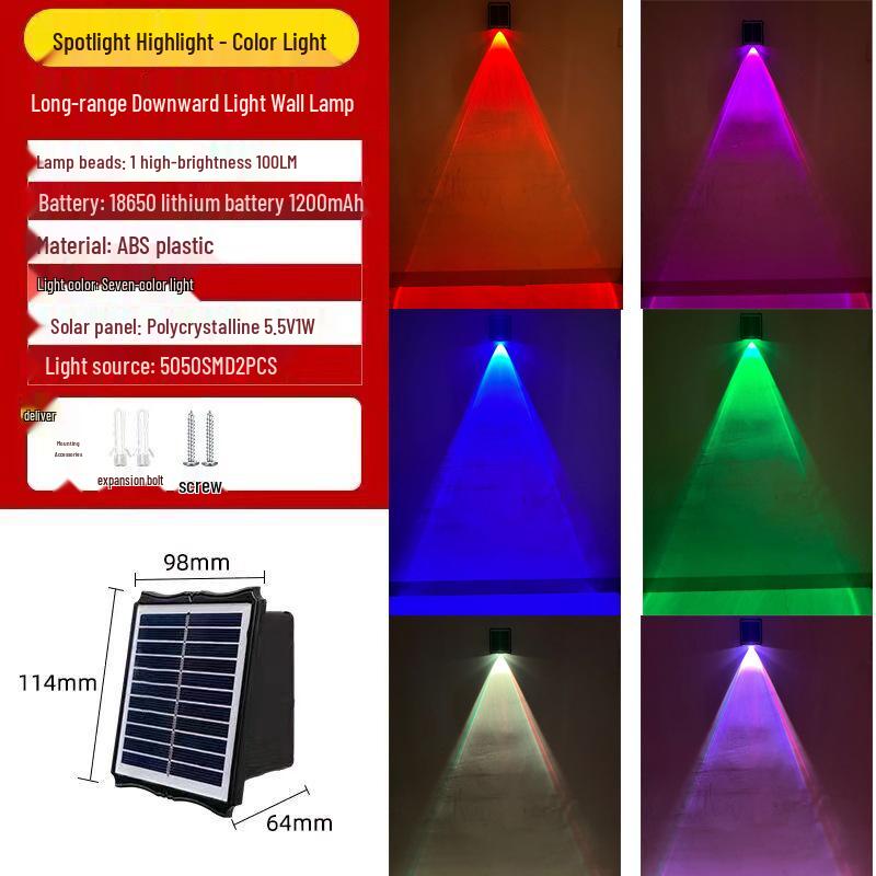 Outdoor Solar Wall Washer Light - Waterproof Spotlight for Gardens, Fences, and Villas