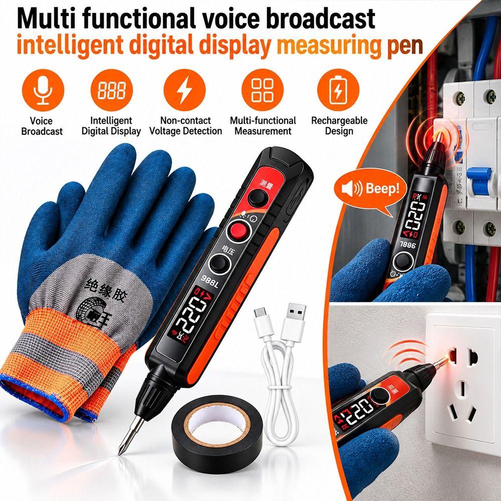 Non Contact Voltage Tester Pen LED Digital Display Electrician Tester Home Electrical Testing