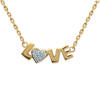 [D4571] - Gold Plated Necklace 'Love' White Gold - 6x20 Mm