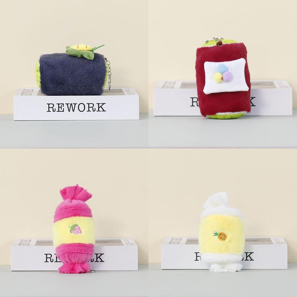 Cute Candy Plush Keychain With Polyester Fiber For Kids And Teens
