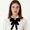 Velvet Black Ribbon Pin Rhinestones Funerals Memorial Pin Simple Black Bow Necktie Girl