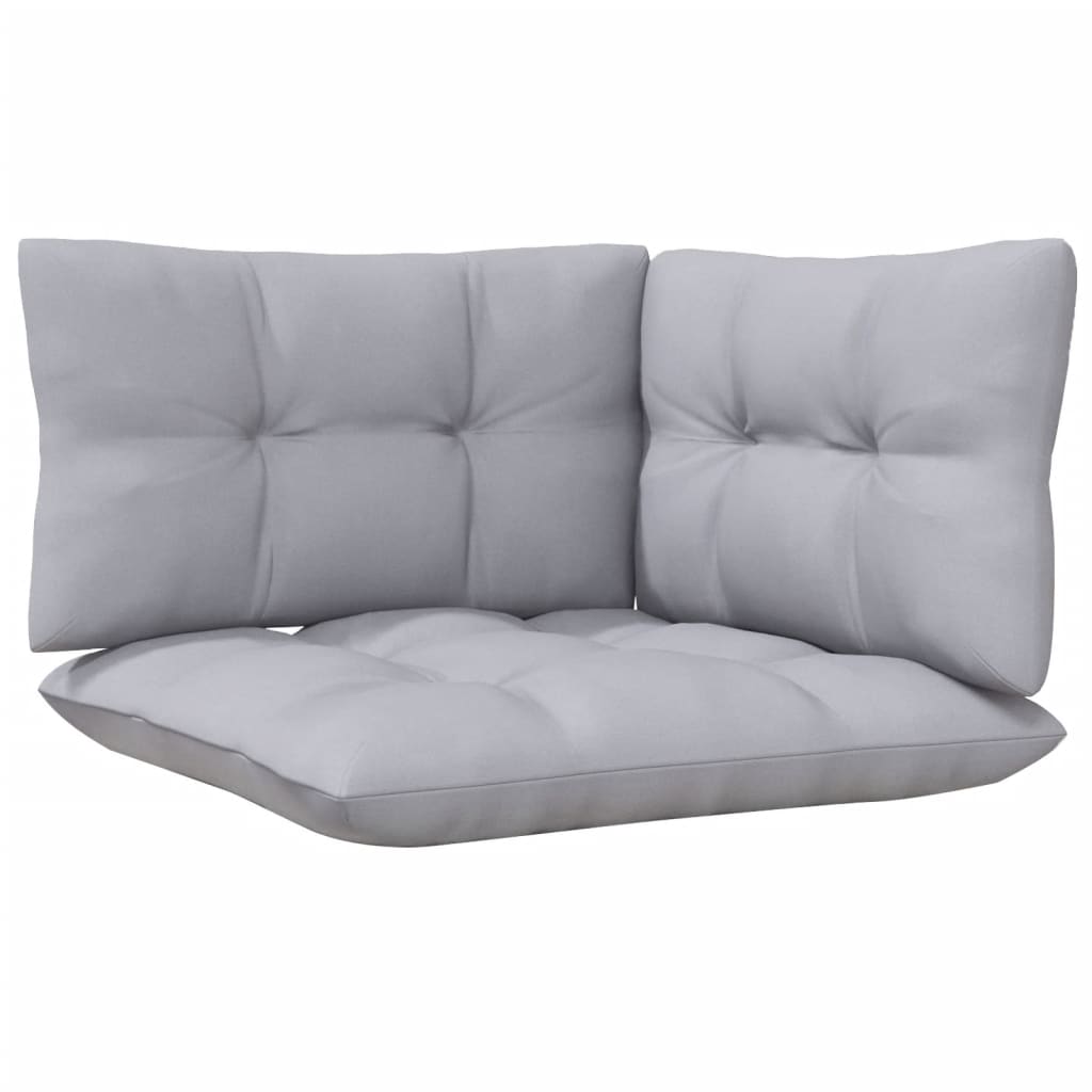 6 Piece Garden Lounge Set with Grey Cushions Solid Pine Wood