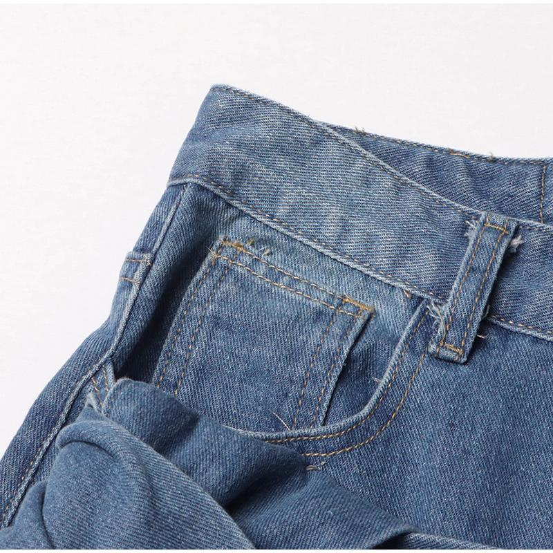 Women's Jeans 2025 Spring Autumn Latest Washed and Distressed Patchwork Bow Wide Leg Pants with High Waist and Slimming Design