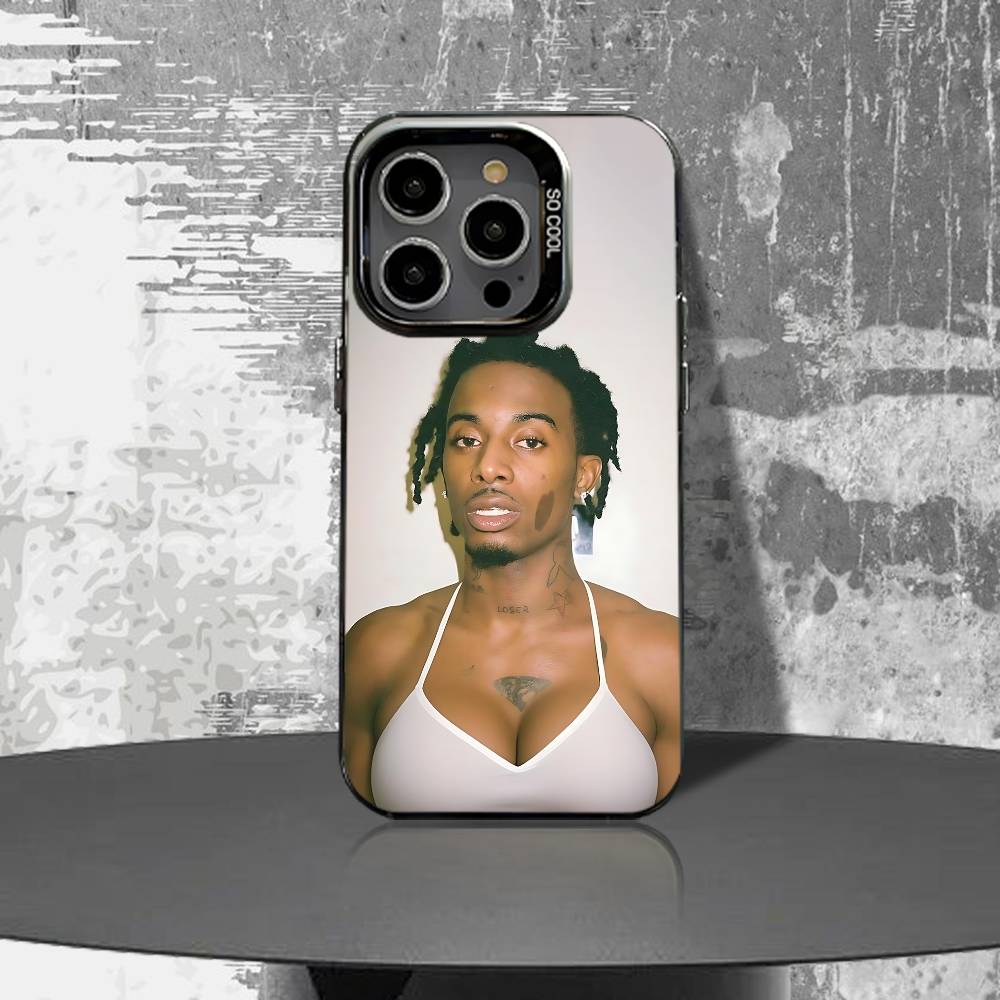 Смешной Чехол для Телефона P-Playboi C-Carti Для iPhone 17,16,15,14,13,12,11,Air,X,XR,Pro,Max,Plus IMD Серебряный Корпус