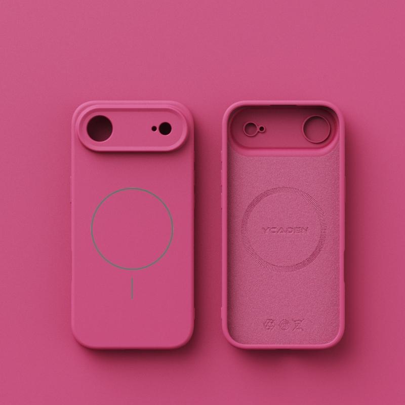 Liquid Silicone For Magsafe Orange Case For iPhone 17 Air 16 E 15 14 13 12 11 Pro Max Plus Magnetic Wireless Charge Soft Cover
