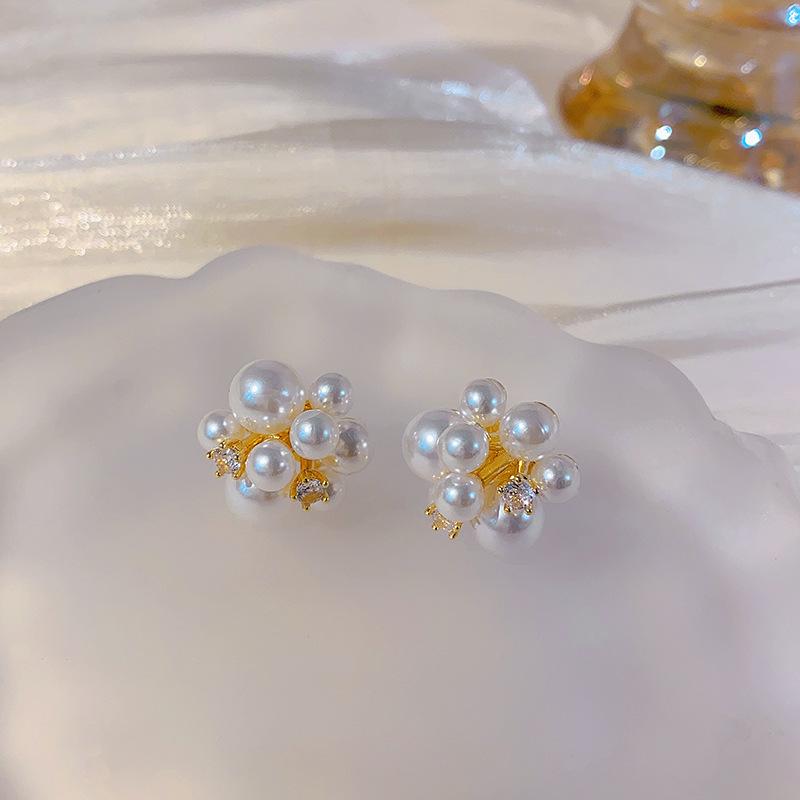 Meier French-style faux pearl earrings - women's luxury, high-end, niche earrings - s925 hot-selling alloy studs