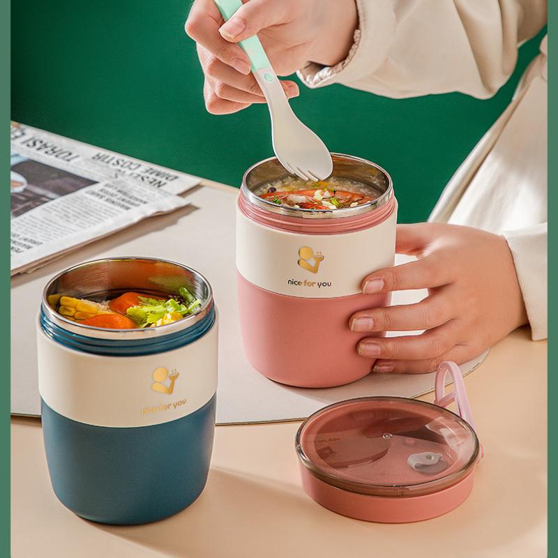 580 мл полипропиленовый портативный изолированный ланч-бокс с посудой, герметичная чашка для супа в микроволновой печи, миска для завтрака, молочные стаканчики, контейнеры для хранения продуктов