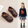 Девочки лоферы маленькие кожаные туфли 2025 новые туфли на одной педали ретро мягкая подошва осень британский стиль детская обувь
