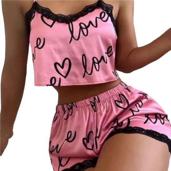 1 комплект ночных рубашек с буквенным принтом для домашней одежды, шорты-бретельки с открытой спиной и регулируемым ремешком для брачной ночи