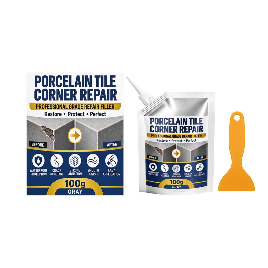 Porcelain Tile & Stone Corner Repair Filler, Gap Filling, Easy Application Paste 100g Stone Tile Crack Repair Agent For Garage Home Office