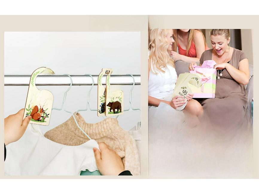 Wooden Baby Closet Divider Card Hanger Milestone Chip