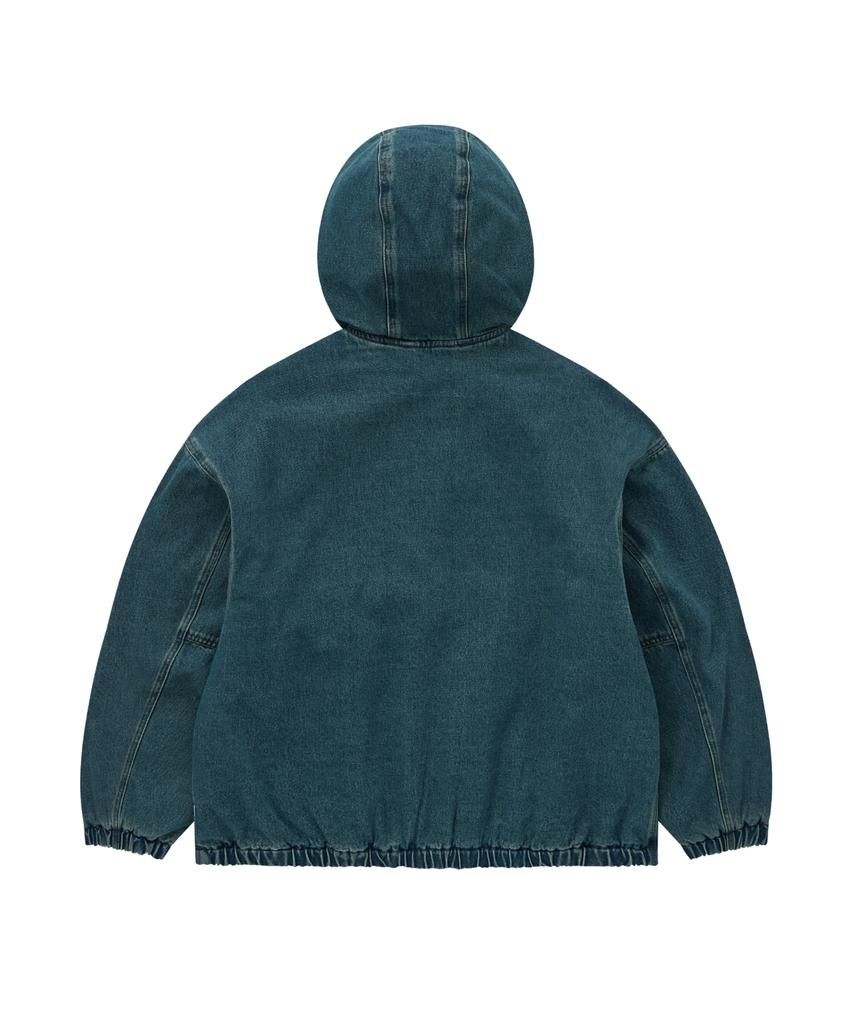 COVERNAT Ring Thread C Logo Denim Hooded Jacket Light Blue