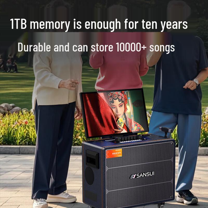 SANSUI Outdoor Karaoke Speaker with Display