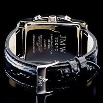 Квадратные часы Белые Черные часы Квадратные прямоугольные часы с хронографом Ограниченная модель Seiko Quartz Кожаный ремешок Натуральная кожа Бизнес Простой Популярный подарок на день