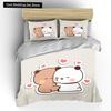 3D Bubu Dudu мультфильм милый медведь Kawaii рождественский подарок King Twin двуспальный детский комплект постельного белья микрофибра или полиэстер пододеяльник комплект