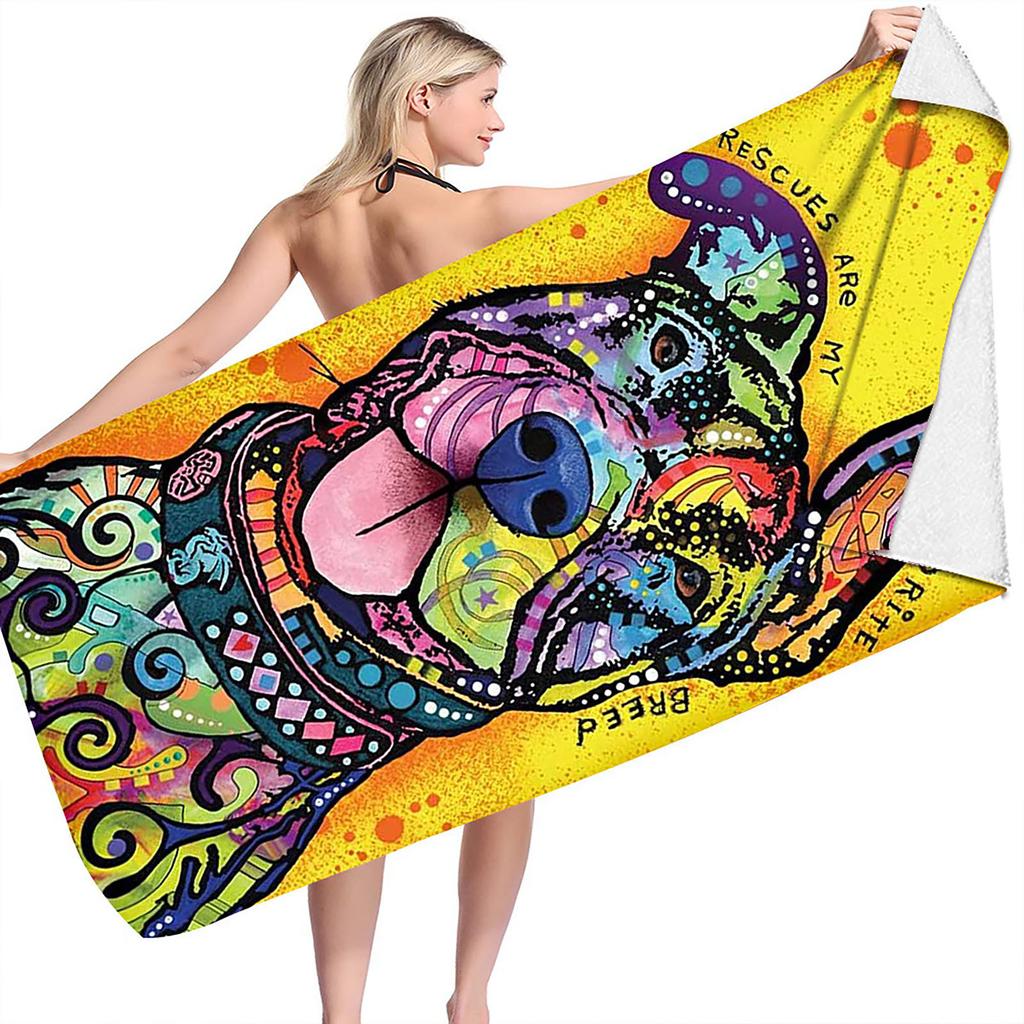 Microfiber Beach Towels Sand Quick Dry Printed Beach Towel Lightweight Camp Pool Blanket