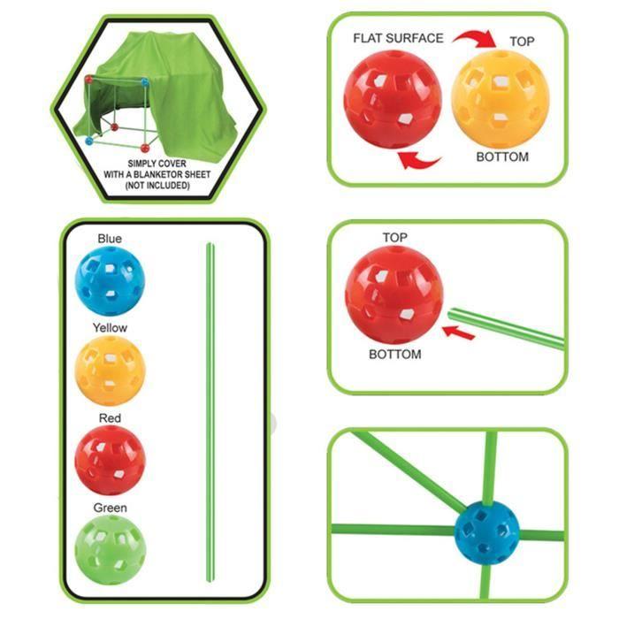 Конструктор детской хижины - Построй свой замок - 175 деталей