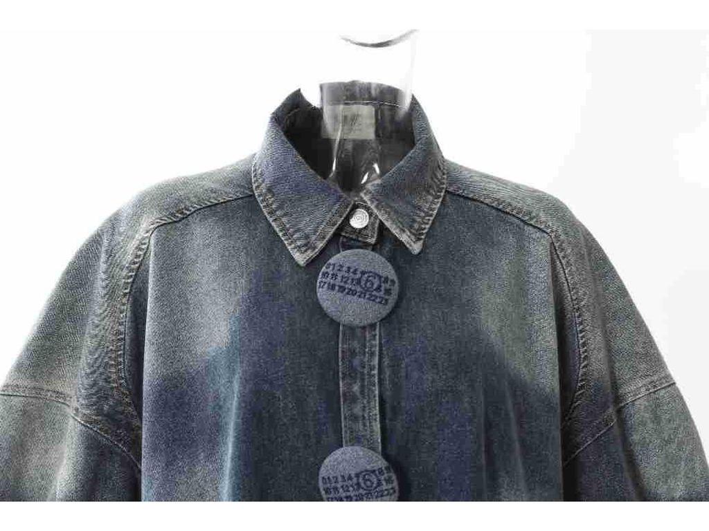 2025 Spring Designer Large Button Denim Cocoon Jacket for Women
