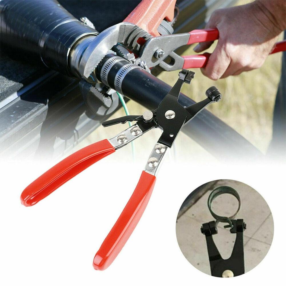 Car Tube Clamp Long Automotive Hose Clamp Pliers Straight Throat Tube Bundle Clamp Removal Tool Straight Smooth Handle Plier