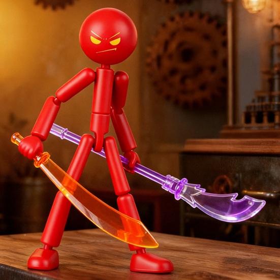 Подвижная фигурка стикмана с аксессуарами для самостоятельной сборки, игрушка-антистресс, подвижные суставы, стикман-фиджет, настольное украшение, для коллекционеров