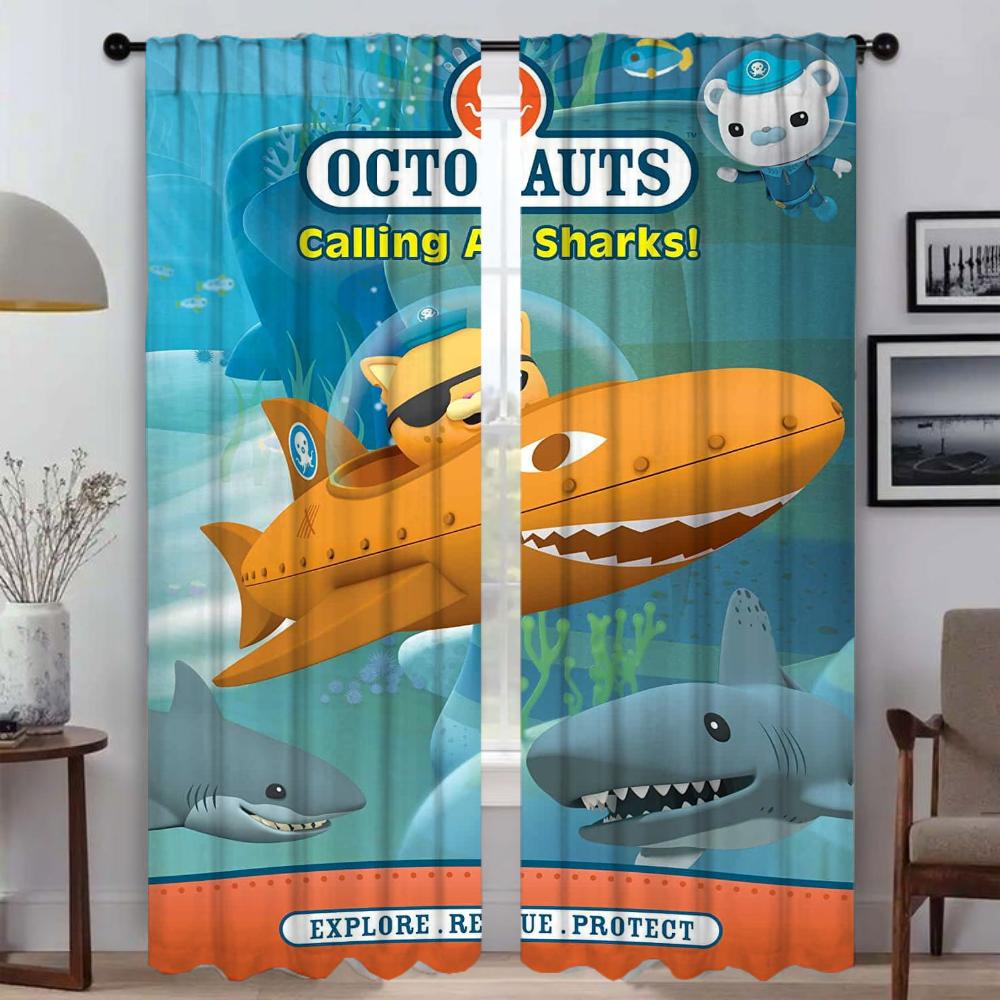 Шторы от комаров Octonauts для затемнения камеры, шторы для комнаты, 2-панельные перегородки, украшения для Хэллоуина, гостиная