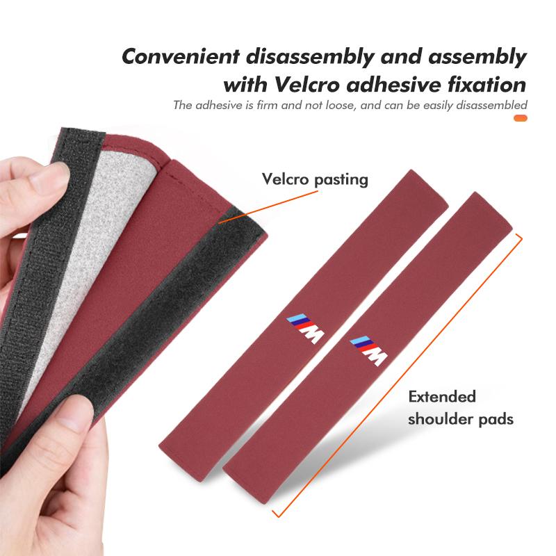 For BMW Car Seat Belt Shoulder Cover Protection Pad Auto Emblem Accessories E93 F10 F20 F30 F40 F15 F25 F26 F31 F49 F86 M3 M5 X3 SLZPW1