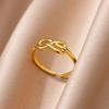 Кольца из нержавеющей стали с переплетением для женщин и мужчин, золотого цвета, геометрические, неправильной формы, 2024, новые, модные, водонепроницаемые, с цирконом, anillos mujer