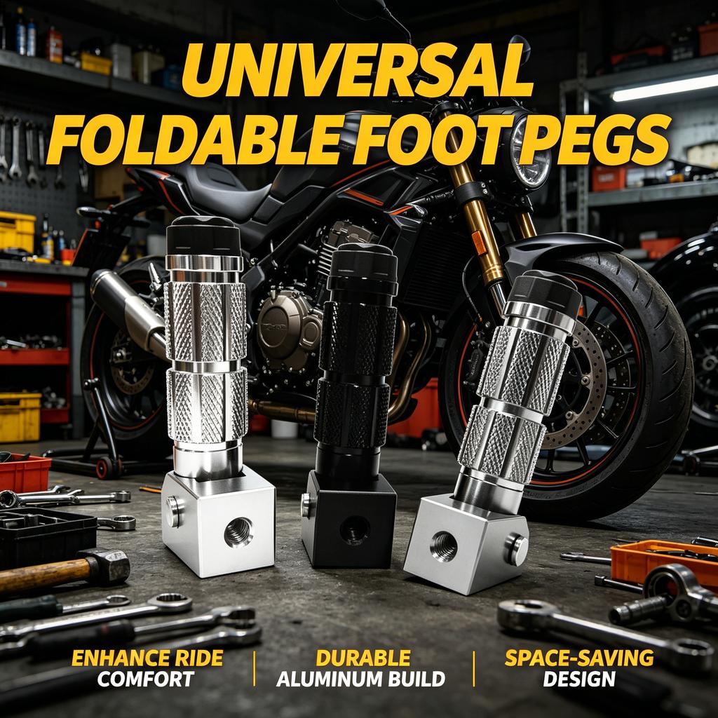 Reposapiés plegables universales CNC para motocicleta y bicicleta eléctrica de aleación de aluminio