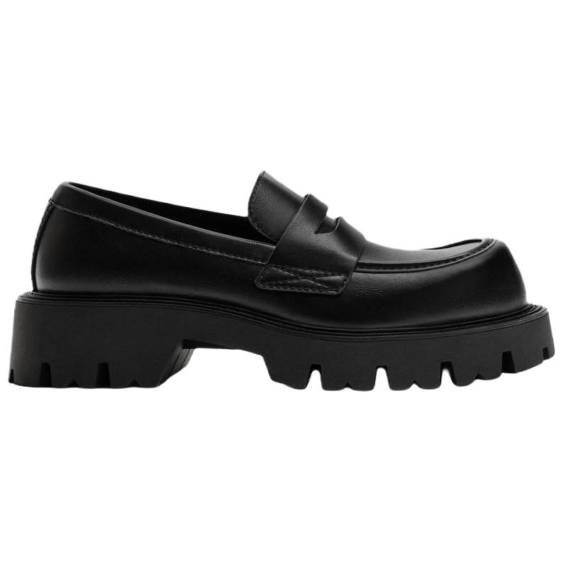 Zara Мужские лоферы слипоны из ПУ, универсальные, черные 2660620800