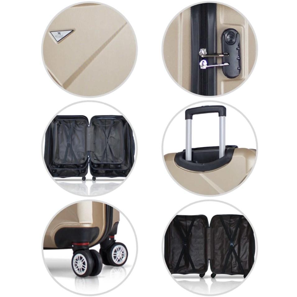 MY VALICE Набор чемоданов Diamond Abs из 3 предметов (Макияж + салон + средний размер)