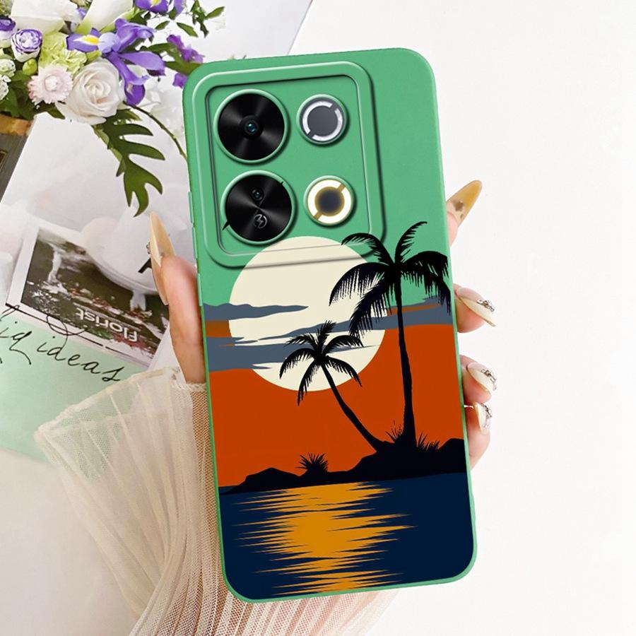 For Itel P65 4G Phone Case Cute Rabbit Painted Liquid Soft Silicone Bumber Shell For Itel P 65 4G Capa P671L Back Cover