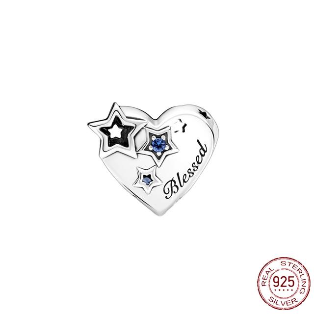 925 Sterling Silver Angel Mom Family Heart Series Shine Beads Fit Original Fashion Charms Bracelets Women DIY Jewelry
