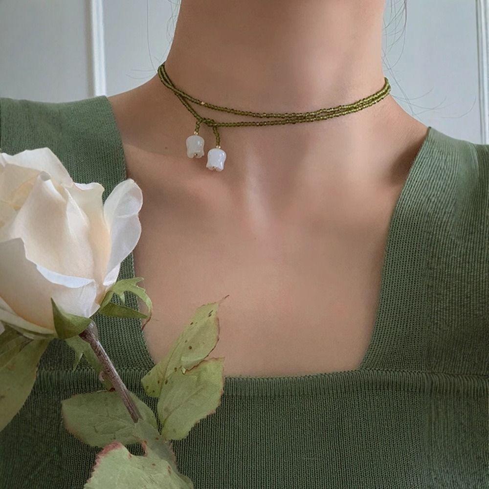 Подвески Ландыш Жемчужные Цепочки для Свитера Винтажное Ожерелье из Бусин Ювелирные Изделия