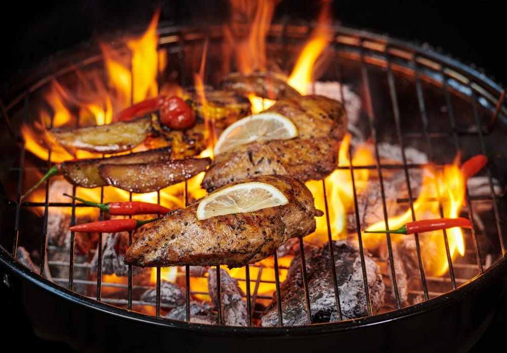 Round garden charcoal grill 32 cm
