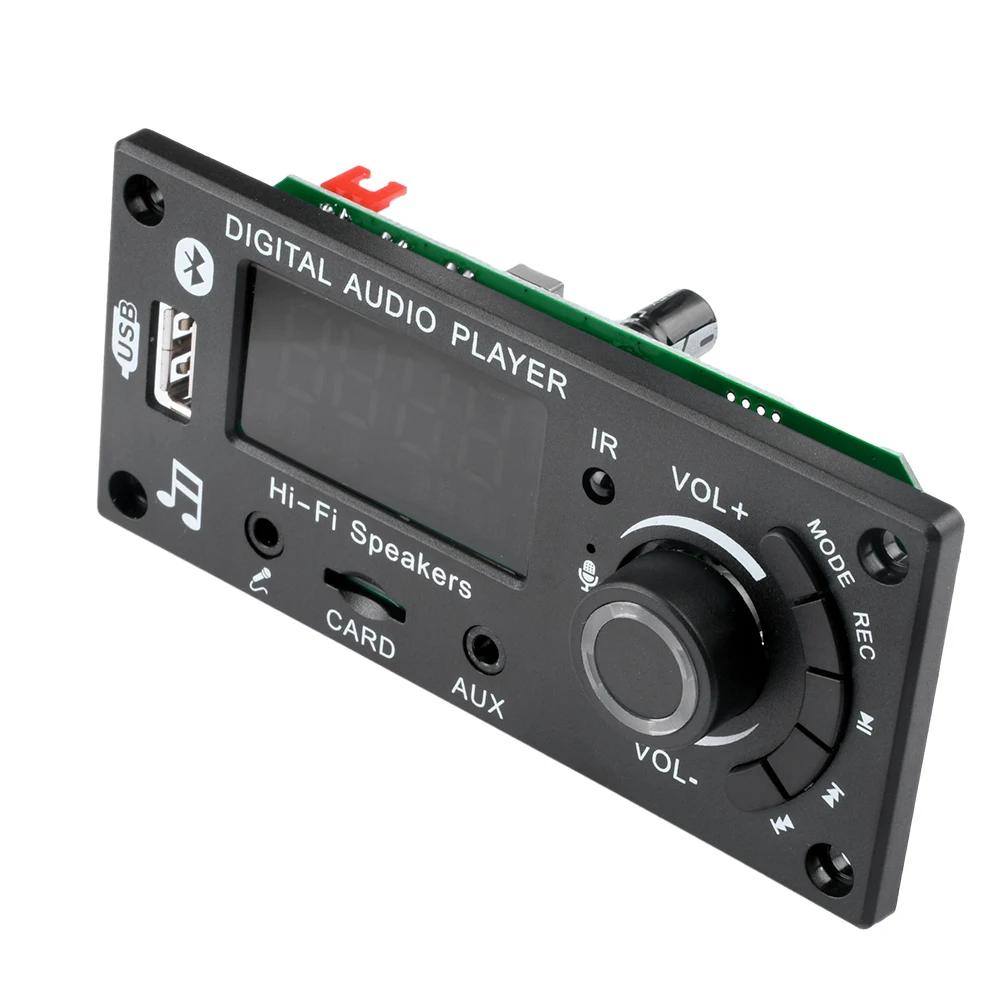2*50 Вт DIY цифровой усилитель Bluetooth 5,0 MP3 декодер плата автомобильный MP3 музыкальный плеер USB FM-радио TF карта микрофон Aux модуль записи