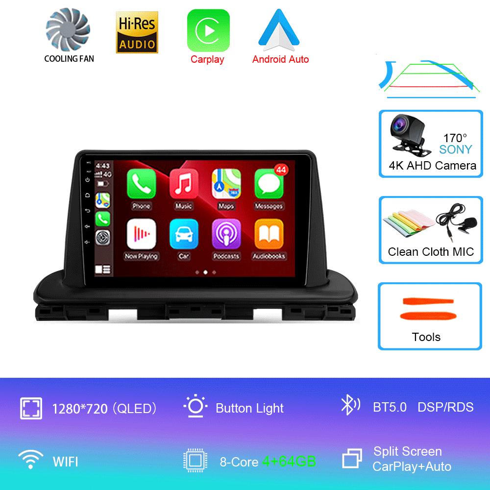 Автомобильное радио Android 14 Carplay Auto 2K экран BT мультимедийный проигрыватель для Kia Cerato 4 IV 2018 - 2021 Автомагнитола стерео 2din головное устройство