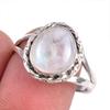 Natural Rainbow Moonstone Gemstone Handmade 925 Solid Silver Gift Ring S.9 m9G02