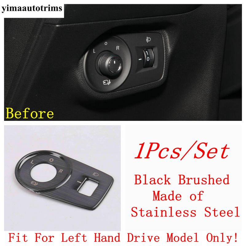 Car Head Lamp Light Switch Adjust Knob Panel Control Frame Cover Trim For MG 5 MG5 Silver Interior Accessories