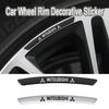 4Pcs Car Styling Aluminum Wheels Rim Badge Sticker Decal Accessories For Mitsubishi 9 Ralliart EX ASX L200 Colt Outlander Pajero